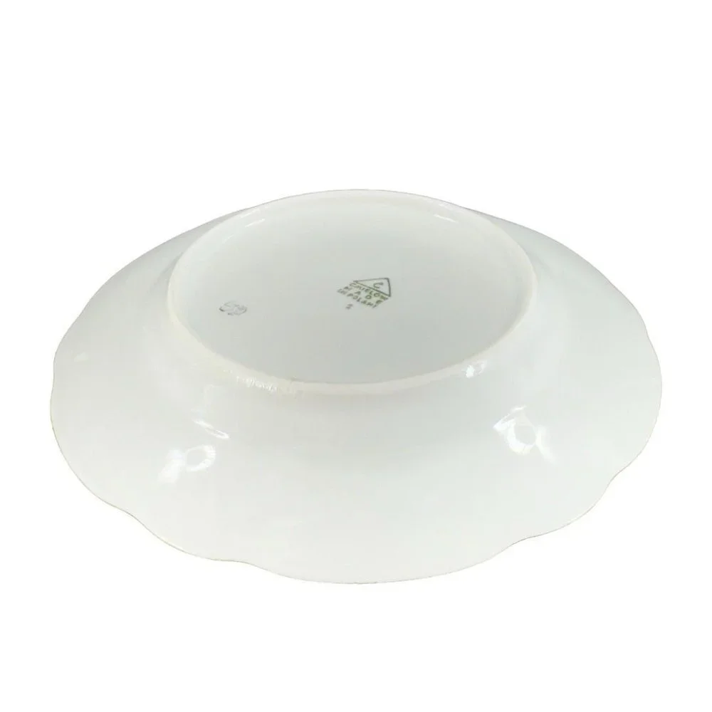 Cmielow Porcelain Ceramic Dish Plate Republic Of Poland Set 5‎ Orange White VTG
